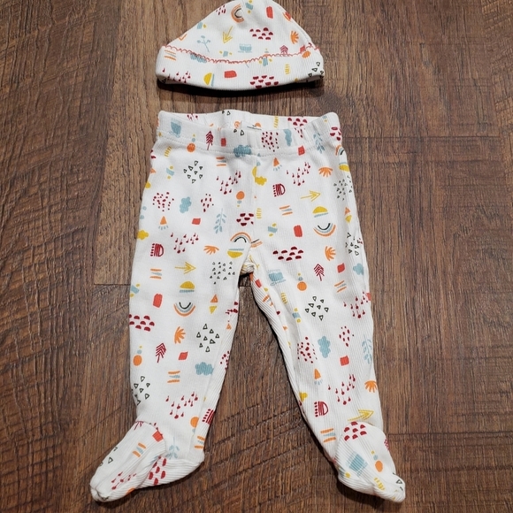 Carter Little Planet Matching Set Top Pants Hat Ribbed Organic Cotton Rainbow 3M - Picture 6 of 10